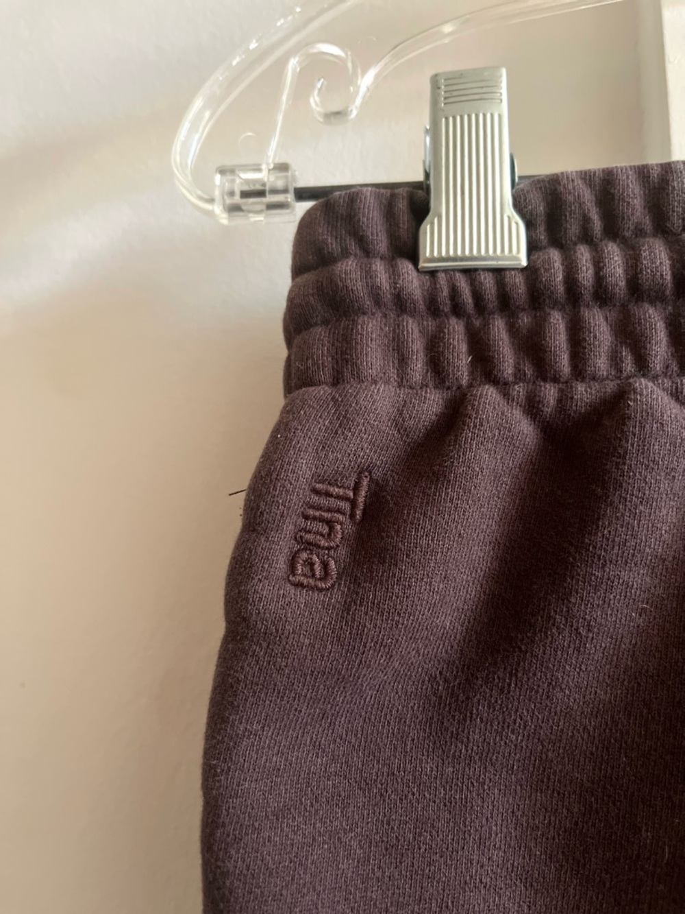 TNA Women's Cozy Fleece Chocolate Brown Drawstring Joggers Pants Size S - Picture 5 of 11